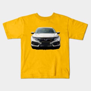 Sleek White Honda Civic Vector T-Shirt Desig Kids T-Shirt